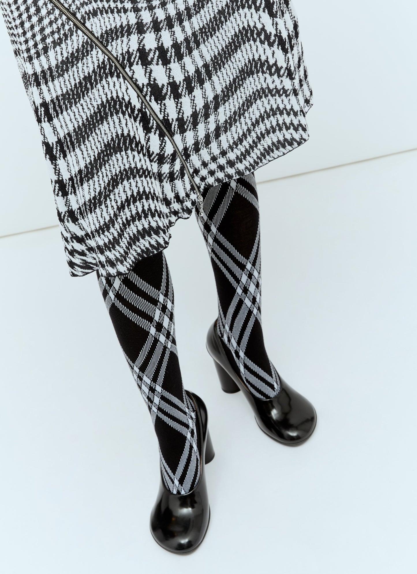Burberry Women Warped Houdstooth Midi Dress BURBERRY