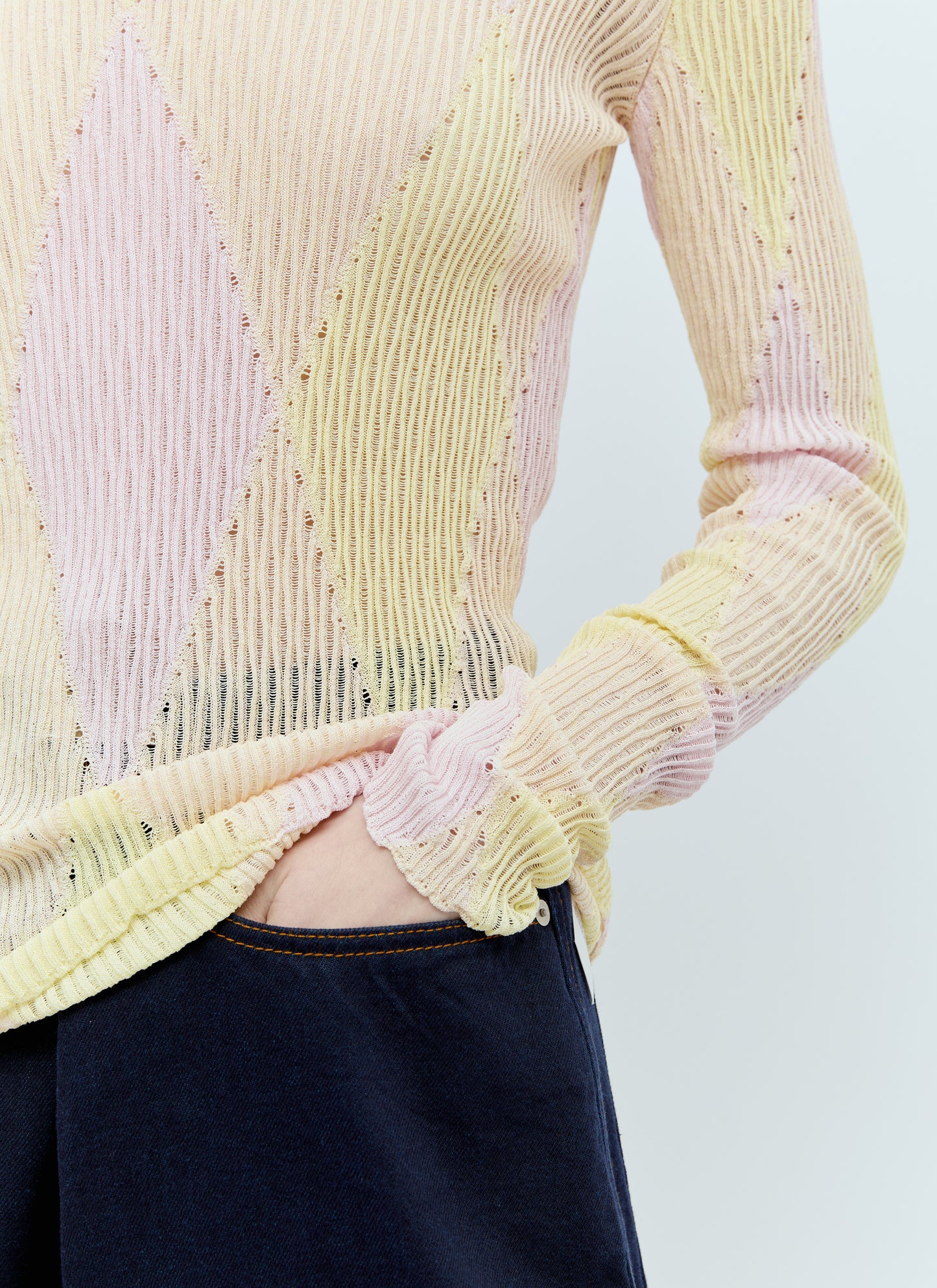Burberry Women Argyle High-Neck Sweater BURBERRY