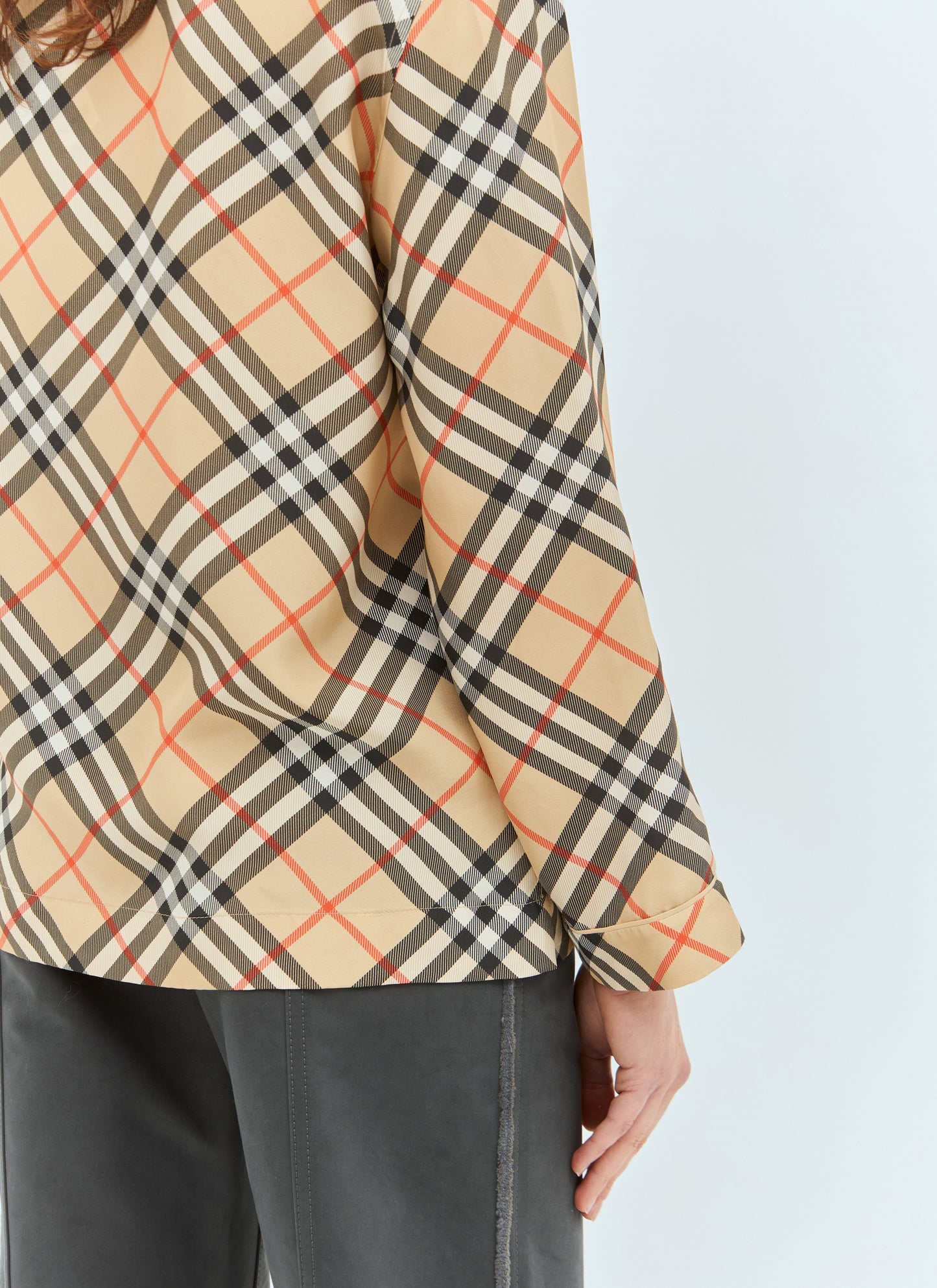Burberry Women Check Silk Pyjama Shirt BURBERRY