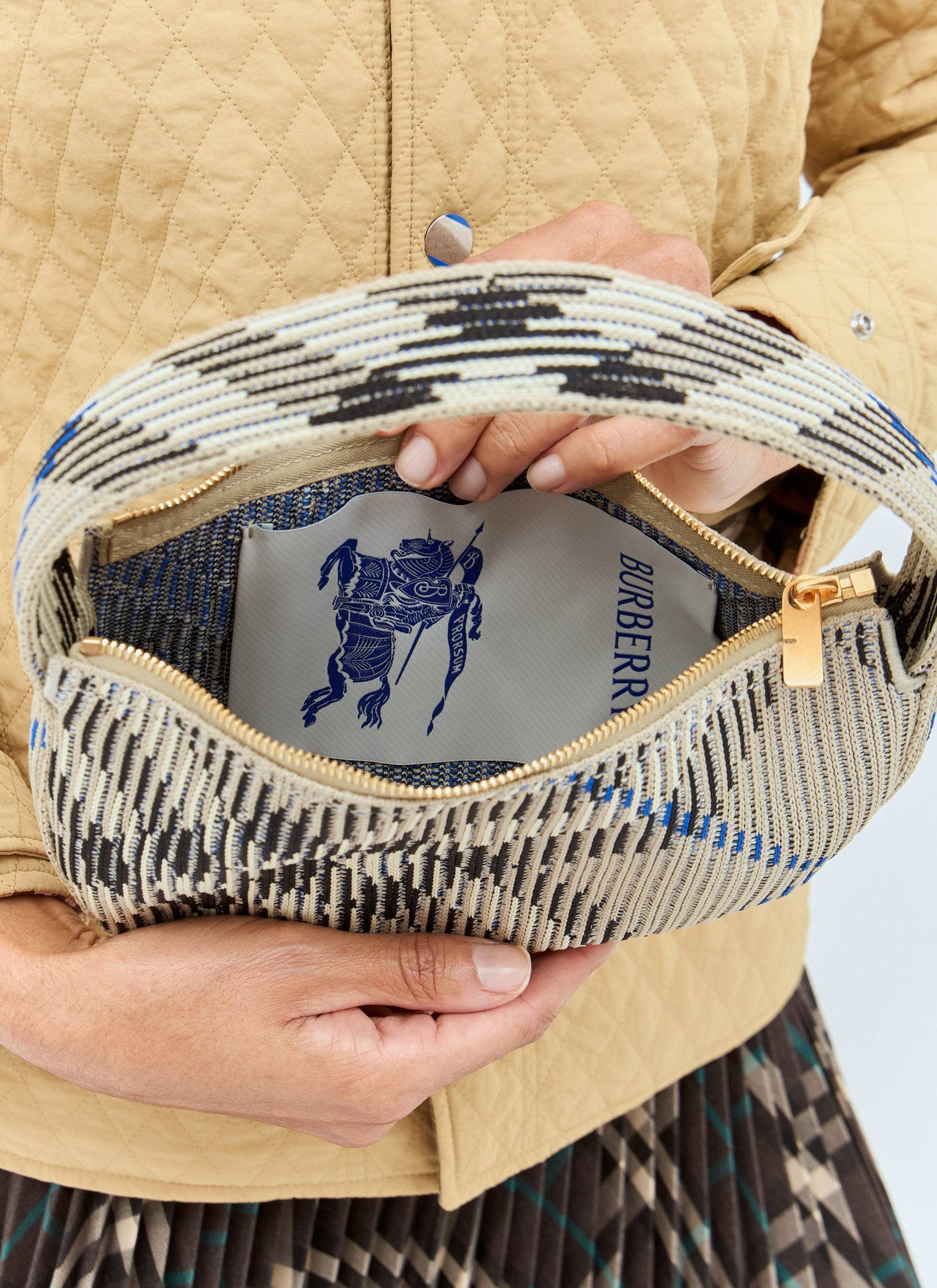 Burberry Women Check Mini Knitted Shoulder Bag BURBERRY