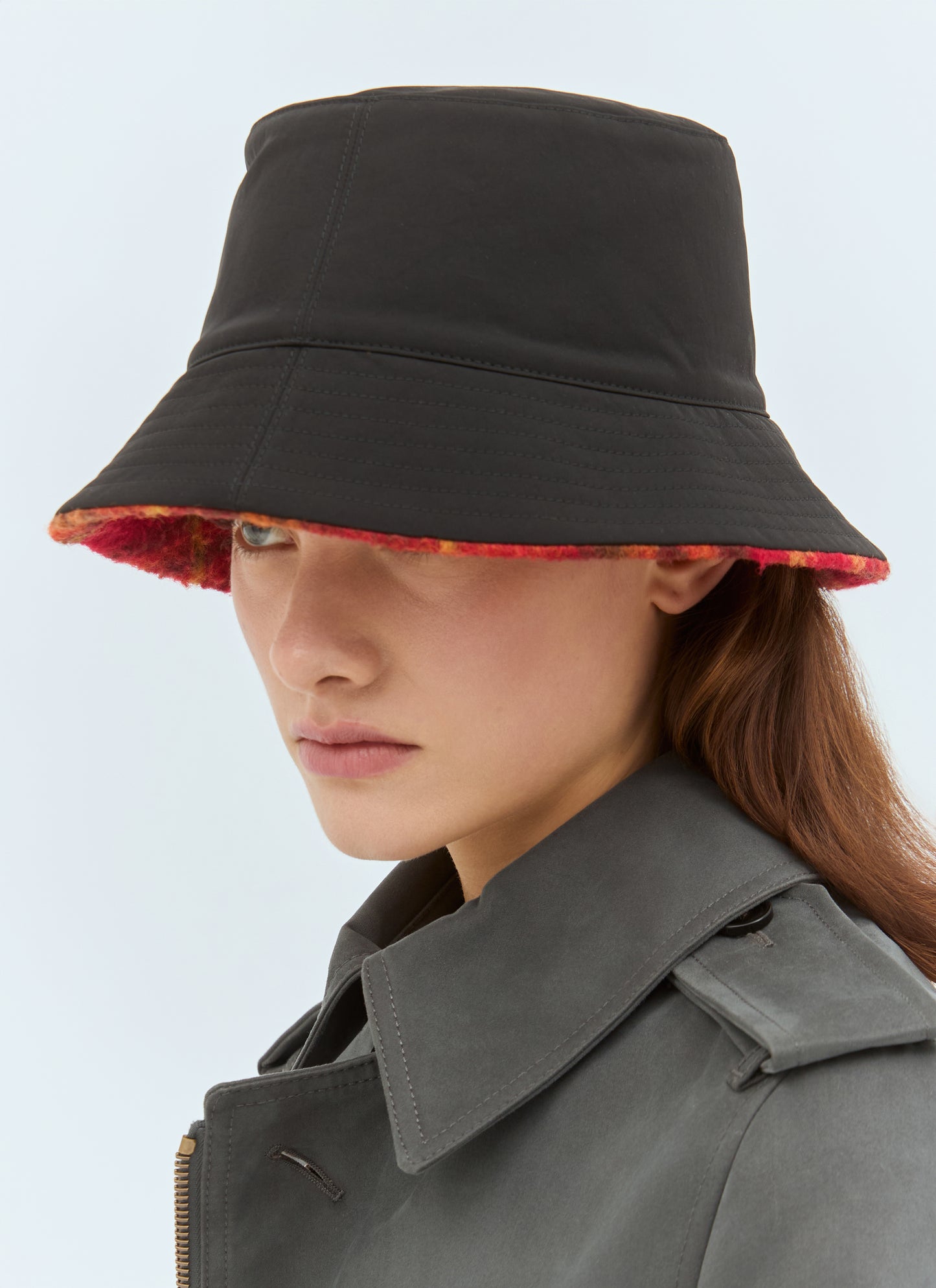 Burberry Women Reversible Check Fleece Bucket Hat BURBERRY