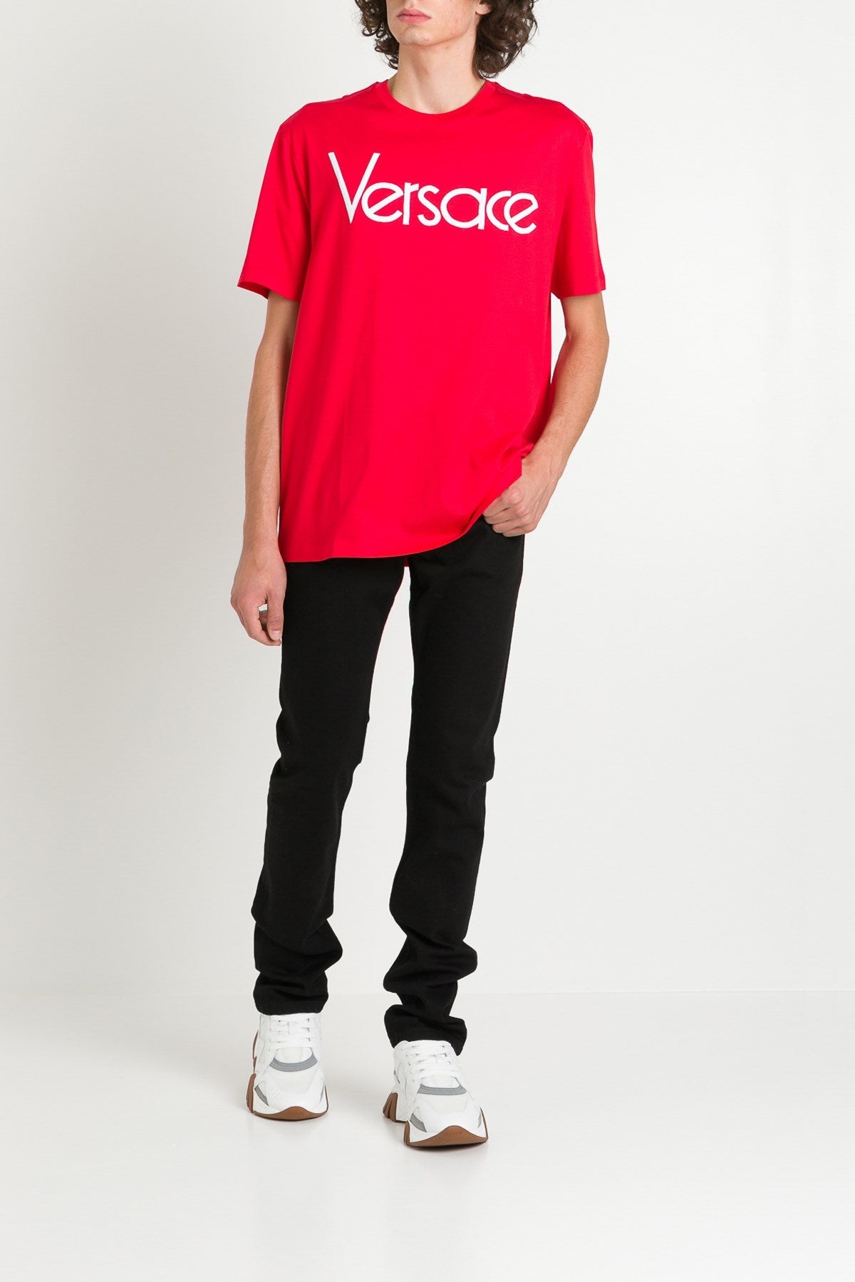 Versace Men Embroidered Logo Tee VERSACE