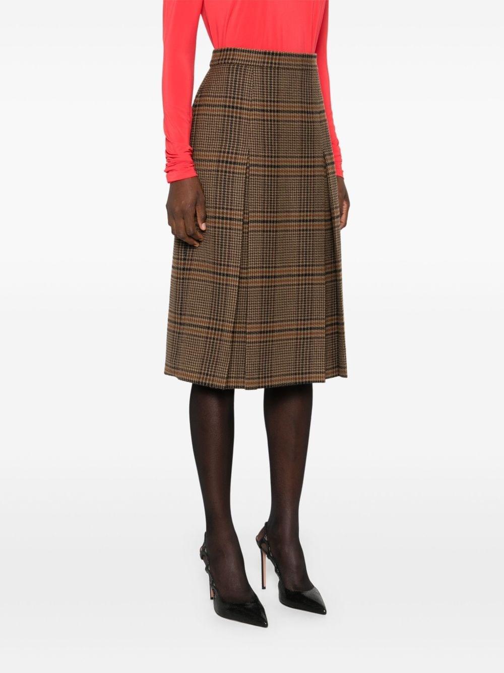 Saint Laurent Women Prince Of Wales Midi Skirt SAINT LAURENT