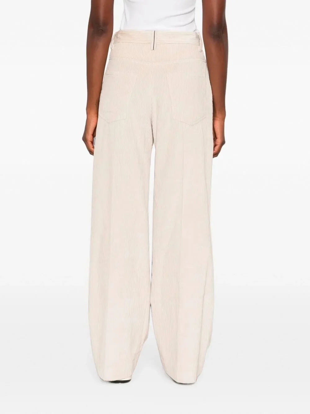 Brunello Cucinelli Women Brunello Cucinelli Women Corduroy Loose Pants With Monili BRUNELLO CUCINELLI