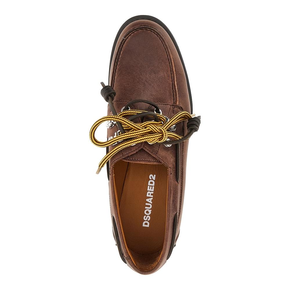 Dsquared2 Men 'D2 Cottage' Leather Boat Shoes DSQUARED2