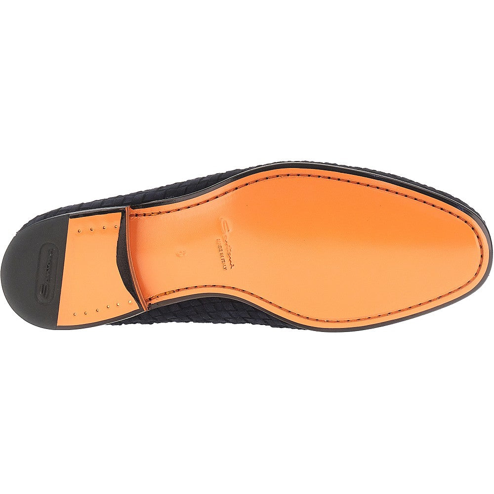 Santoni Men 'Carlo' Suede Leather Penny Loafers SANTONI
