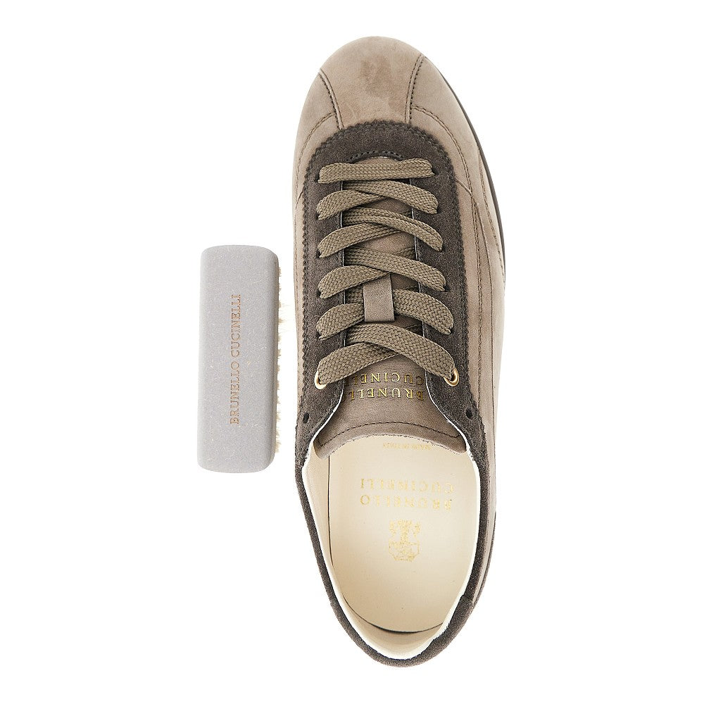 Brunello Cucinelli Men Nubuck Leather Slim Sneakers BRUNELLO CUCINELLI