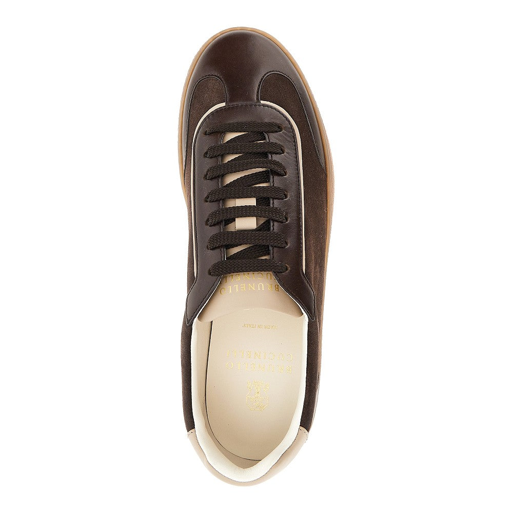 Brunello Cucinelli Men Smooth And Suede Leather Sneakers BRUNELLO CUCINELLI