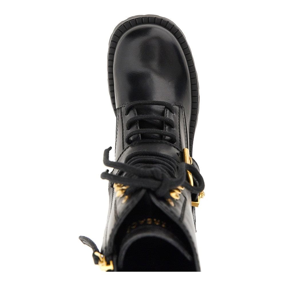 Versace Women Leather Boots With Medusa Detail VERSACE