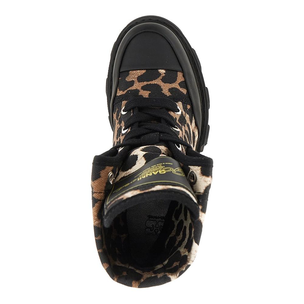 Ganni Women Leopard-Printed Denim Boots GANNI