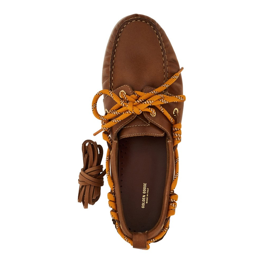 Golden Goose Men Leather Boat Shoes GOLDEN GOOSE