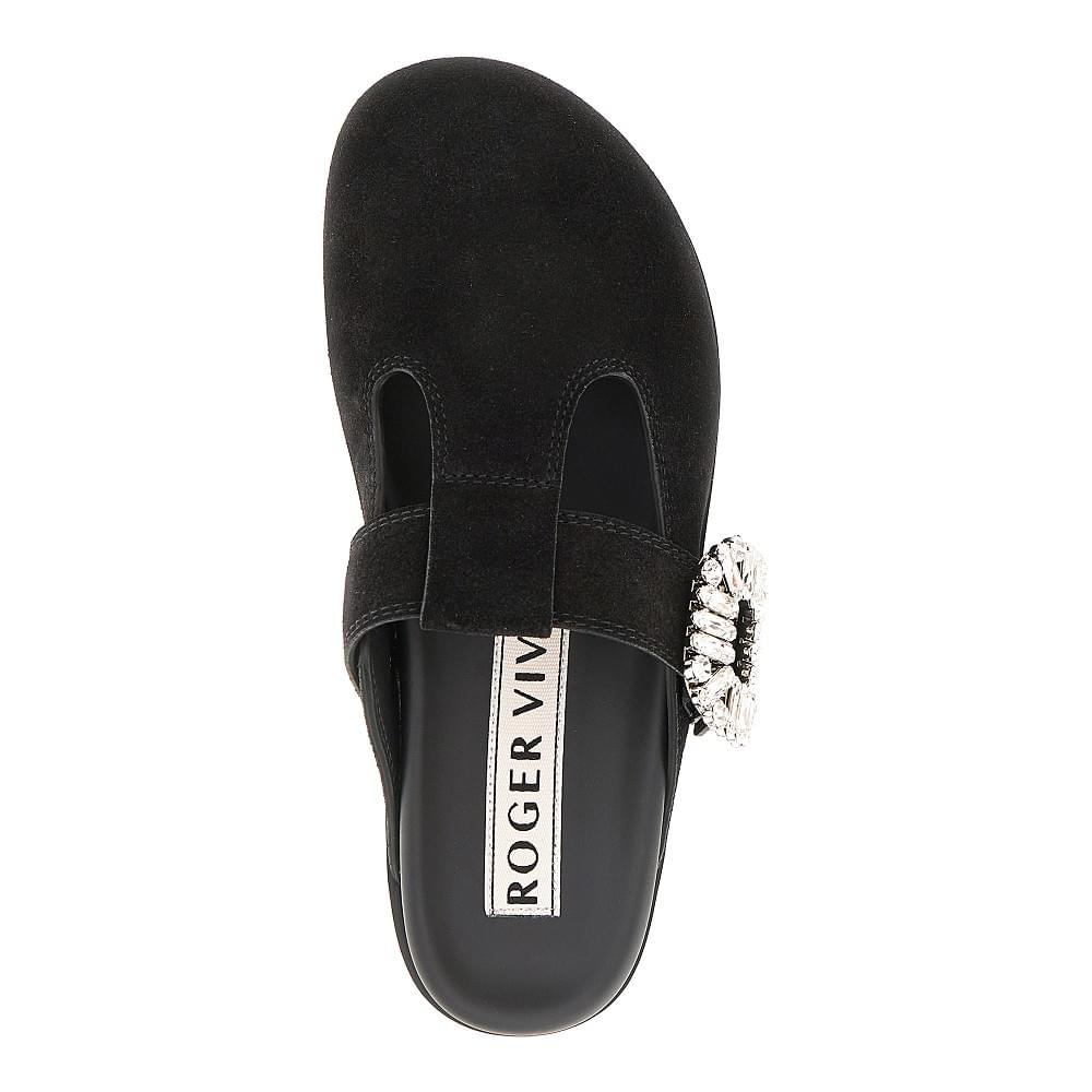 Roger Vivier Women 'Slidy Viv'' Suede Leather Mules ROGER VIVIER