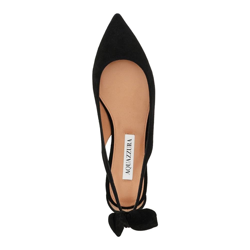 Aquazzura Women 'Bow Tie' Suede Leather Ballet Flats AQUAZZURA