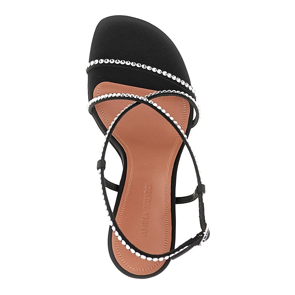 Amina Muaddi Women Satin 'Sally' Sandals With Crystals AMINA MUADDI