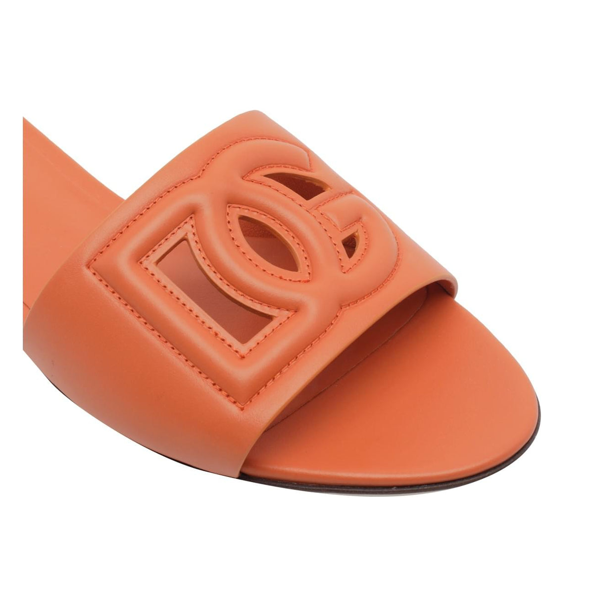 Dolce&Gabbana Women Calfskin Sliders With Dg Logo DOLCE & GABBANA