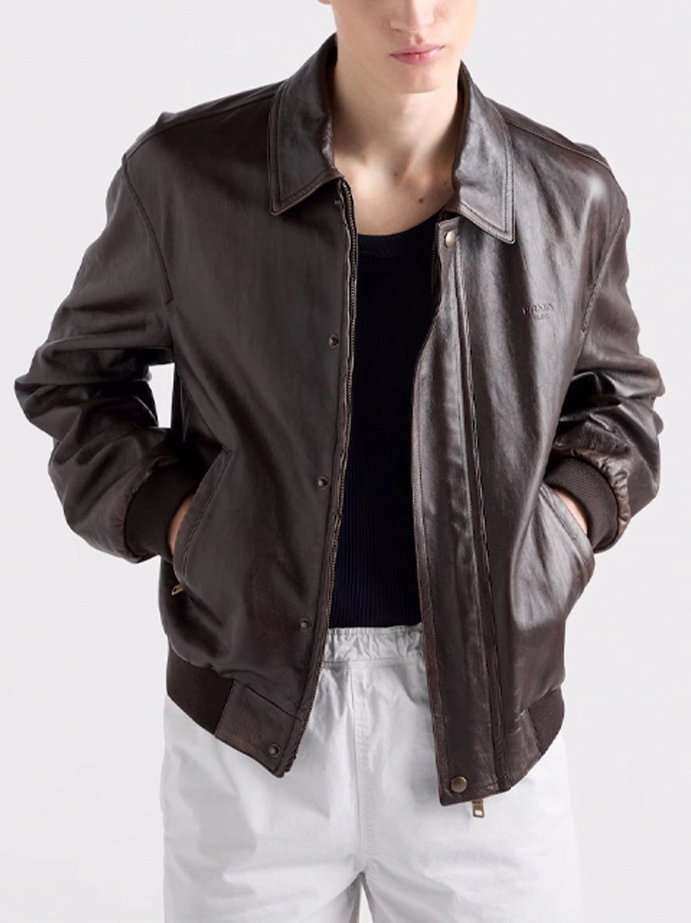 Prada Men Leather Jacket PRADA
