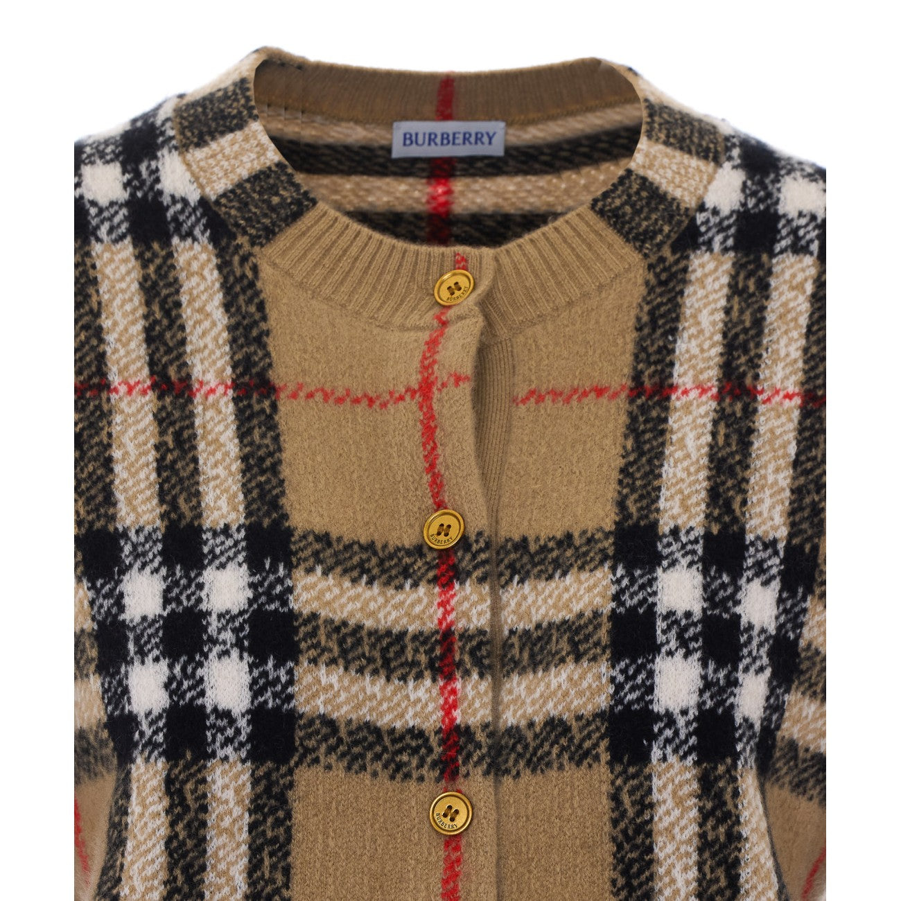 Burberry Women Check Cashmere Cardigan BURBERRY