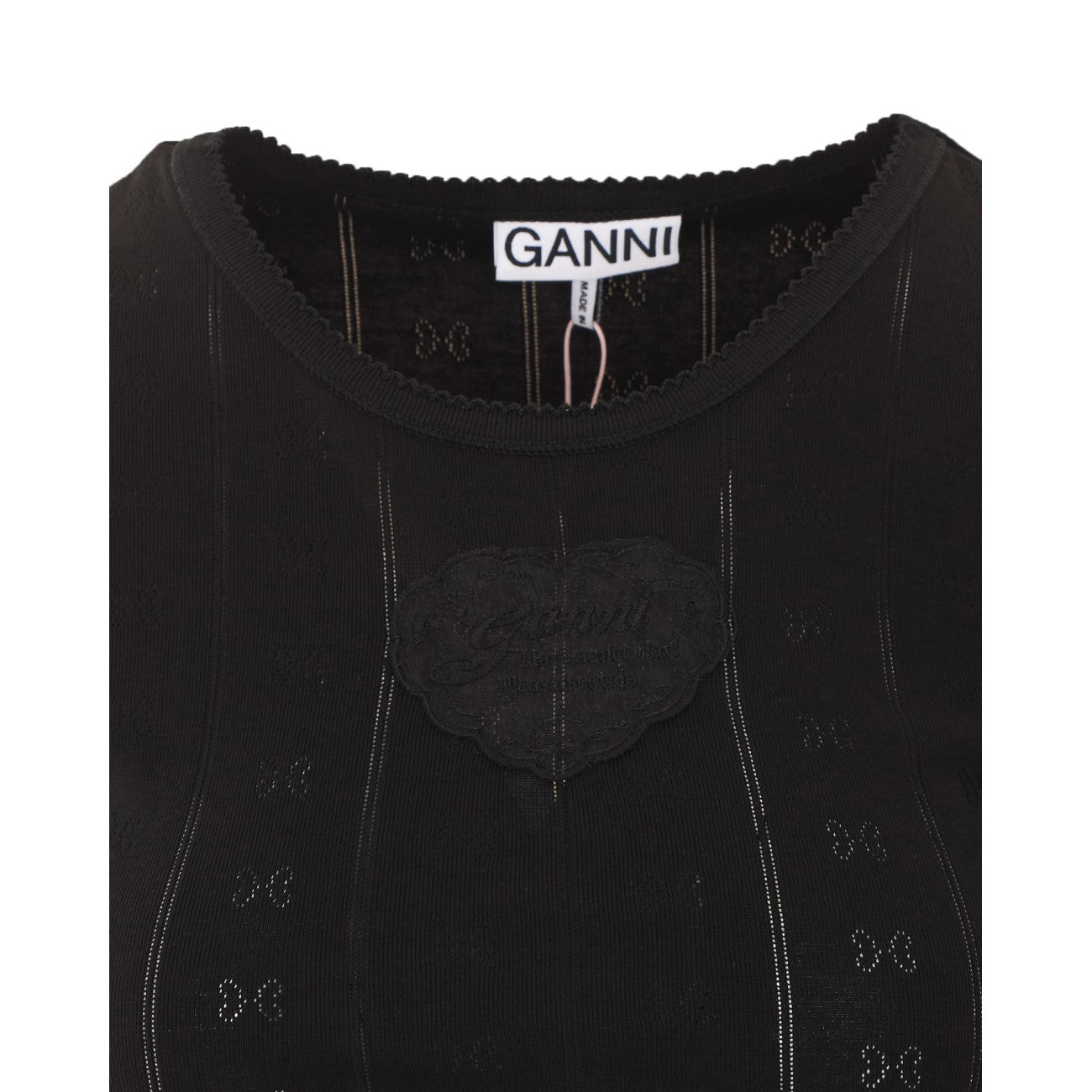 Ganni Women Compact Pointelle T-Shirt GANNI