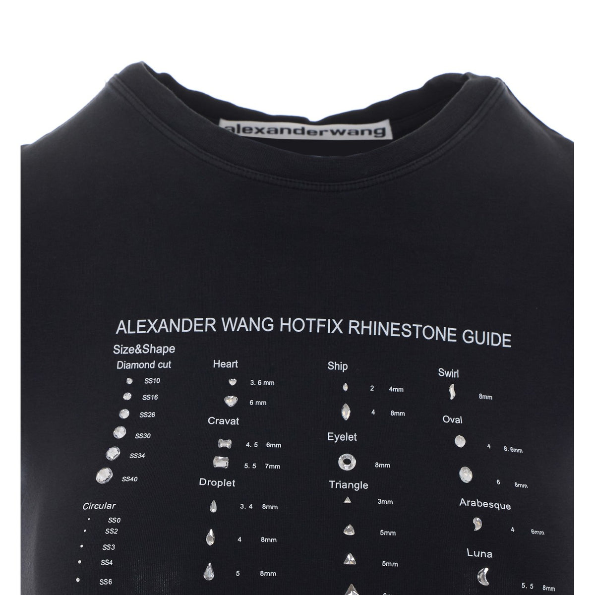 Alexander Wang Women Crystal Hotfix Graphic Fitted T-Shirt With Logo ALEXANDER WANG