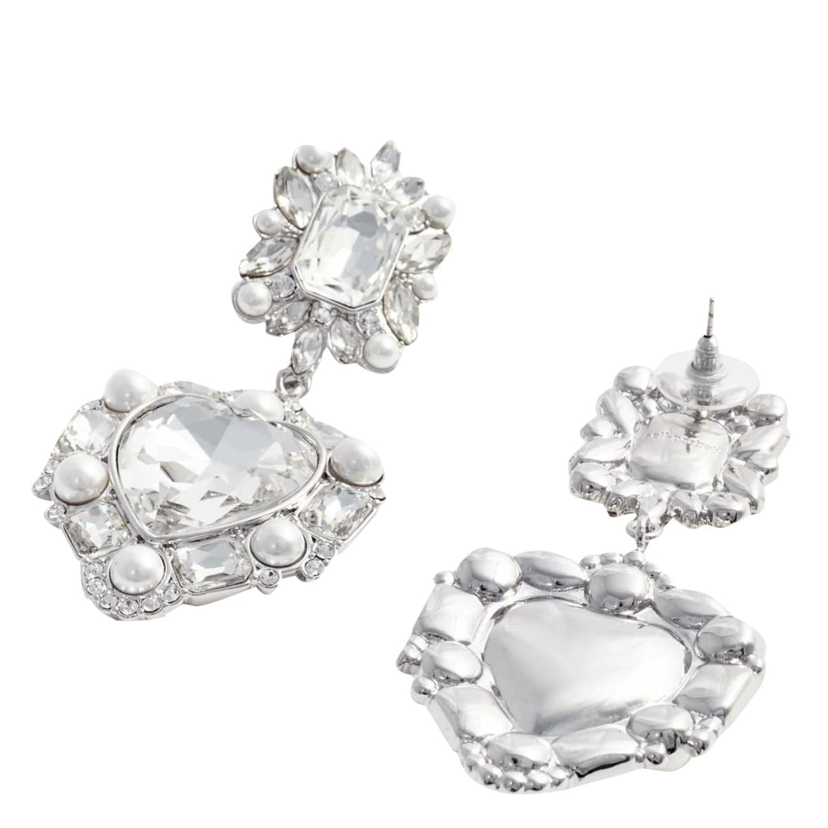 Self Portrait Women Crystal Pearl Heart Earrings SELF-PORTRAIT