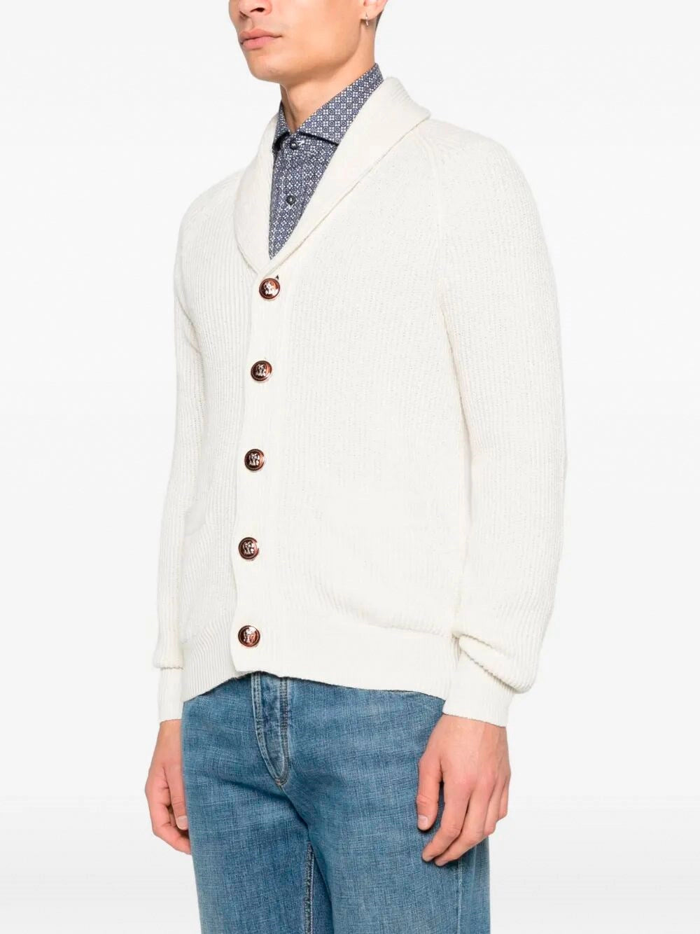 Brunello Cucinelli Men English Rib Knit Cardigan BRUNELLO CUCINELLI