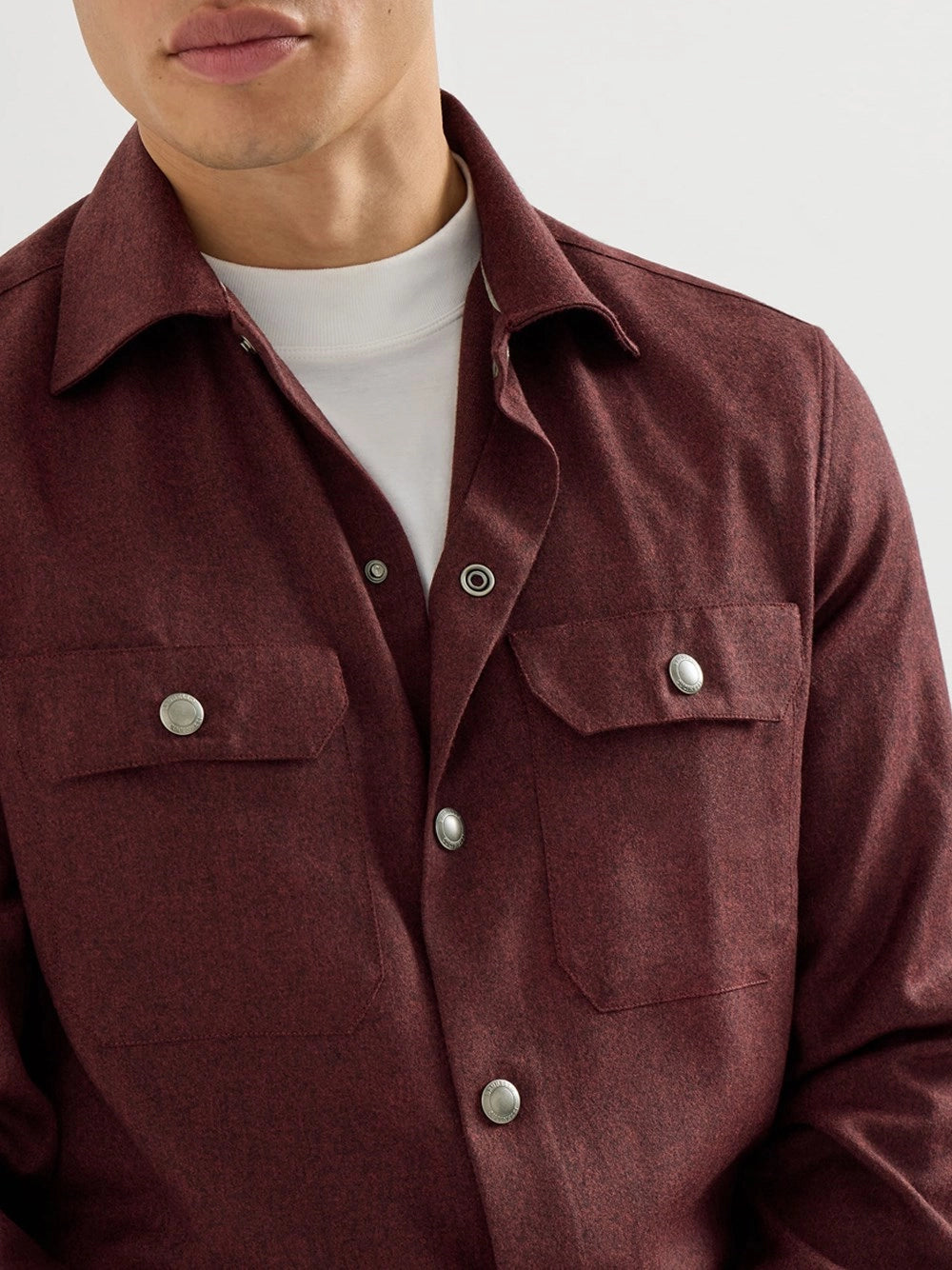 Brunello Cucinelli Men Virgin Wool Flannel Overshirt BRUNELLO CUCINELLI