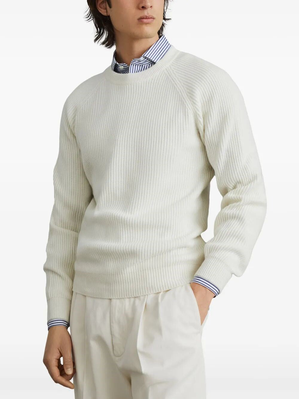 Brunello Cucinelli Men English Rib Knit Sweater BRUNELLO CUCINELLI