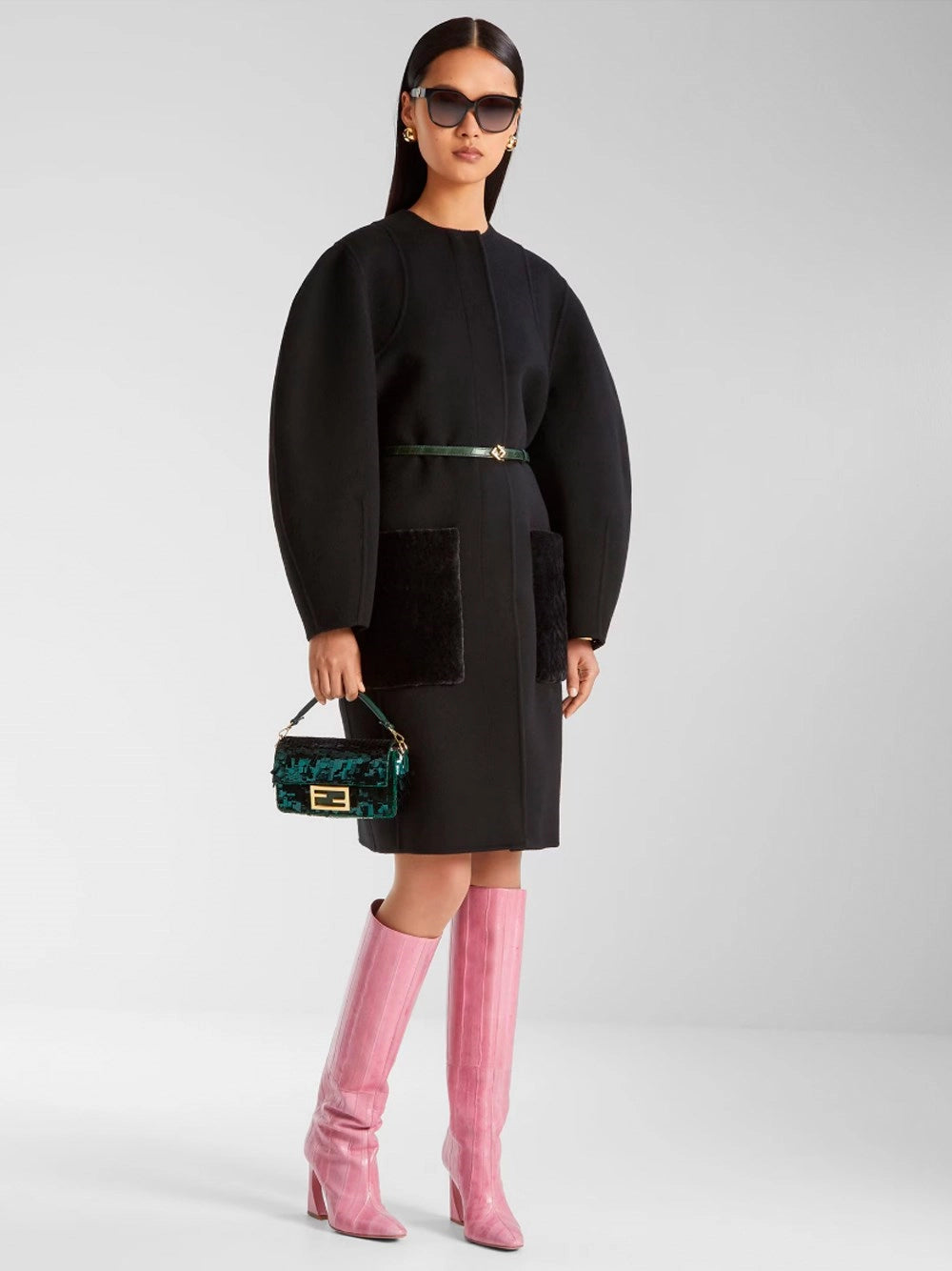 Fendi Women `Ff` Double Wool Overcoat FENDI