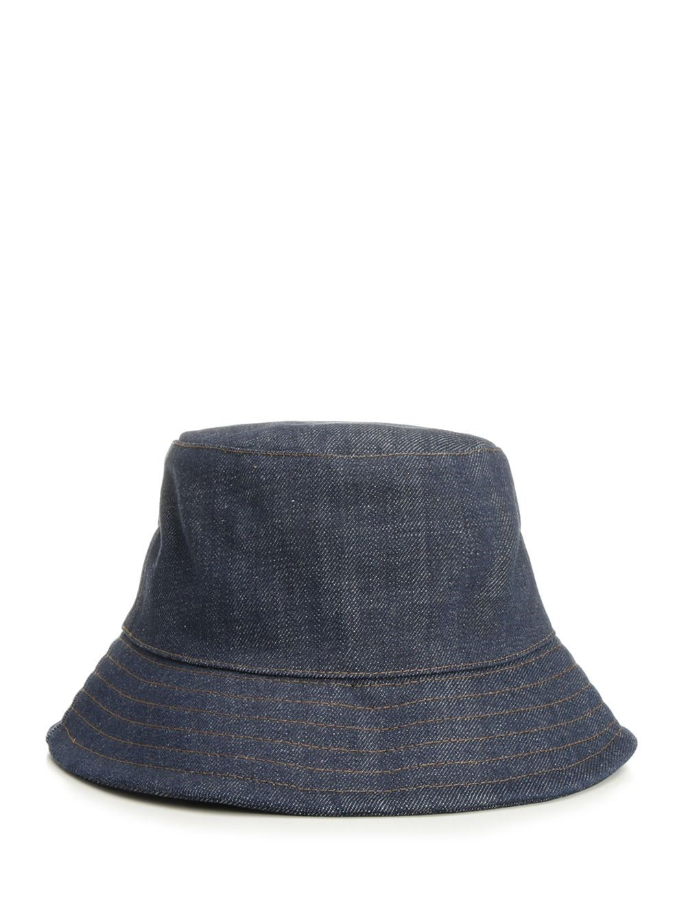 Ami Women Topstitchings Denim Hat Raw Indigo Denim AMI PARIS