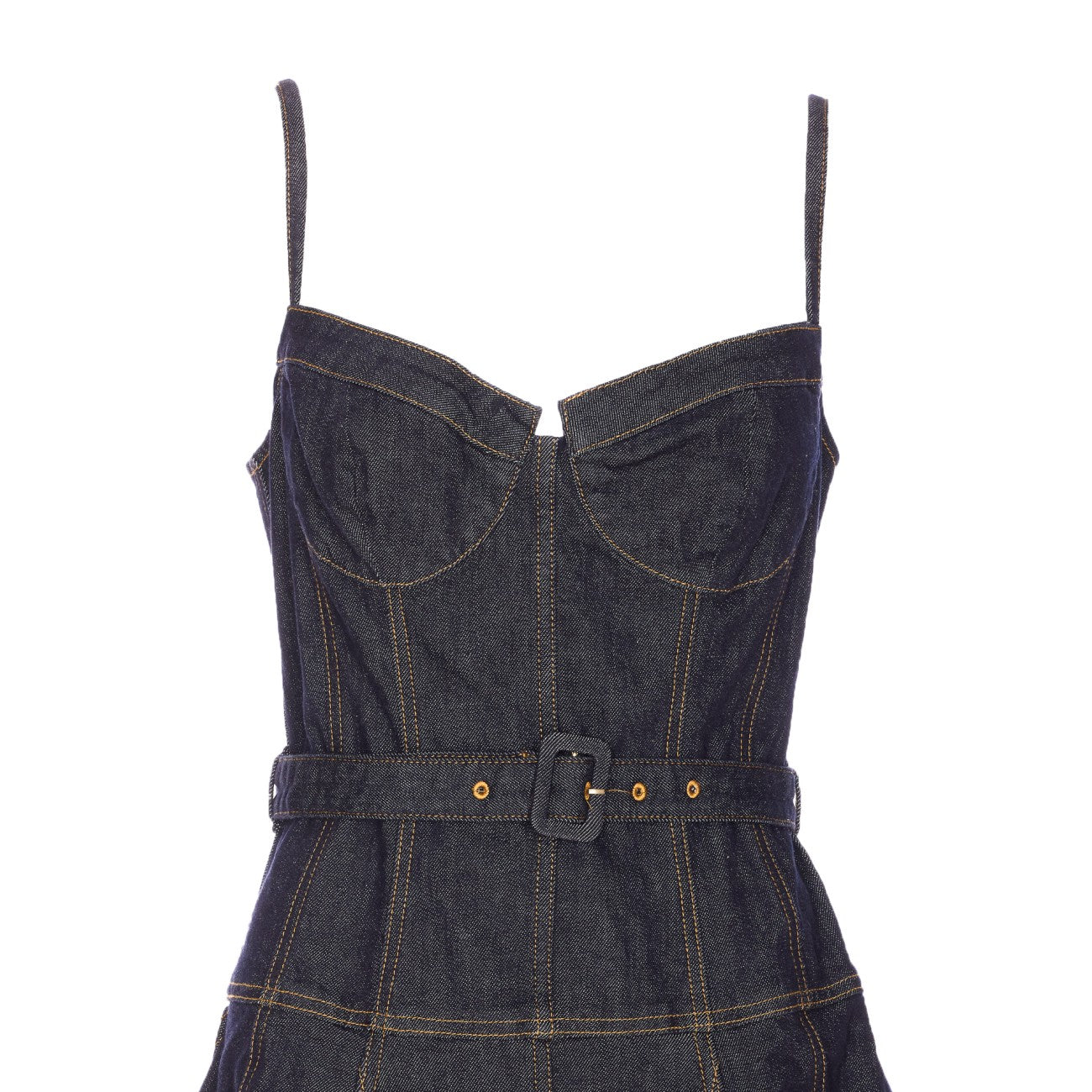 Self Portrait Women Denim Flared Midi Dress SELF-PORTRAIT
