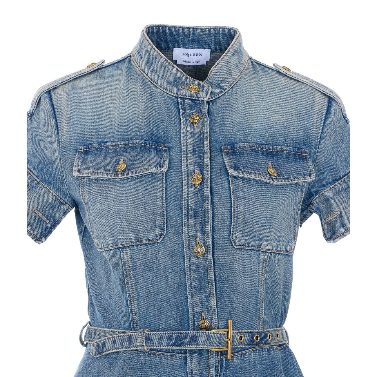 Mcqueen Women Denim Mini Dress ALEXANDER MCQUEEN