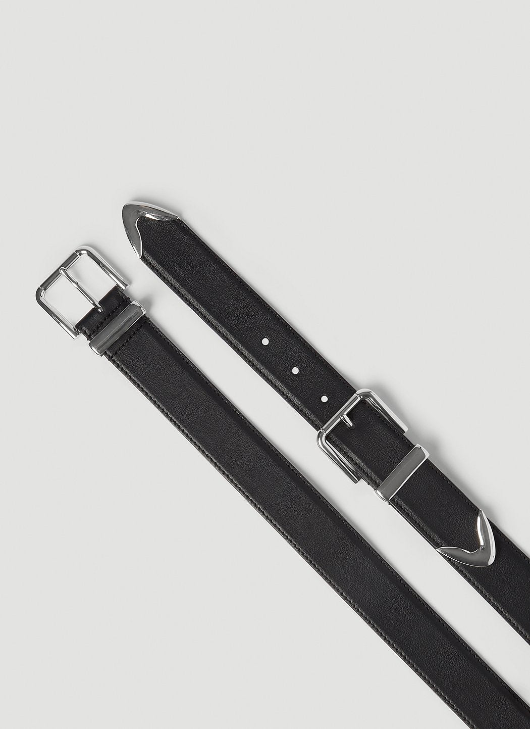 Dolce & Gabbana Men Double Buckle Leather Belt DOLCE & GABBANA