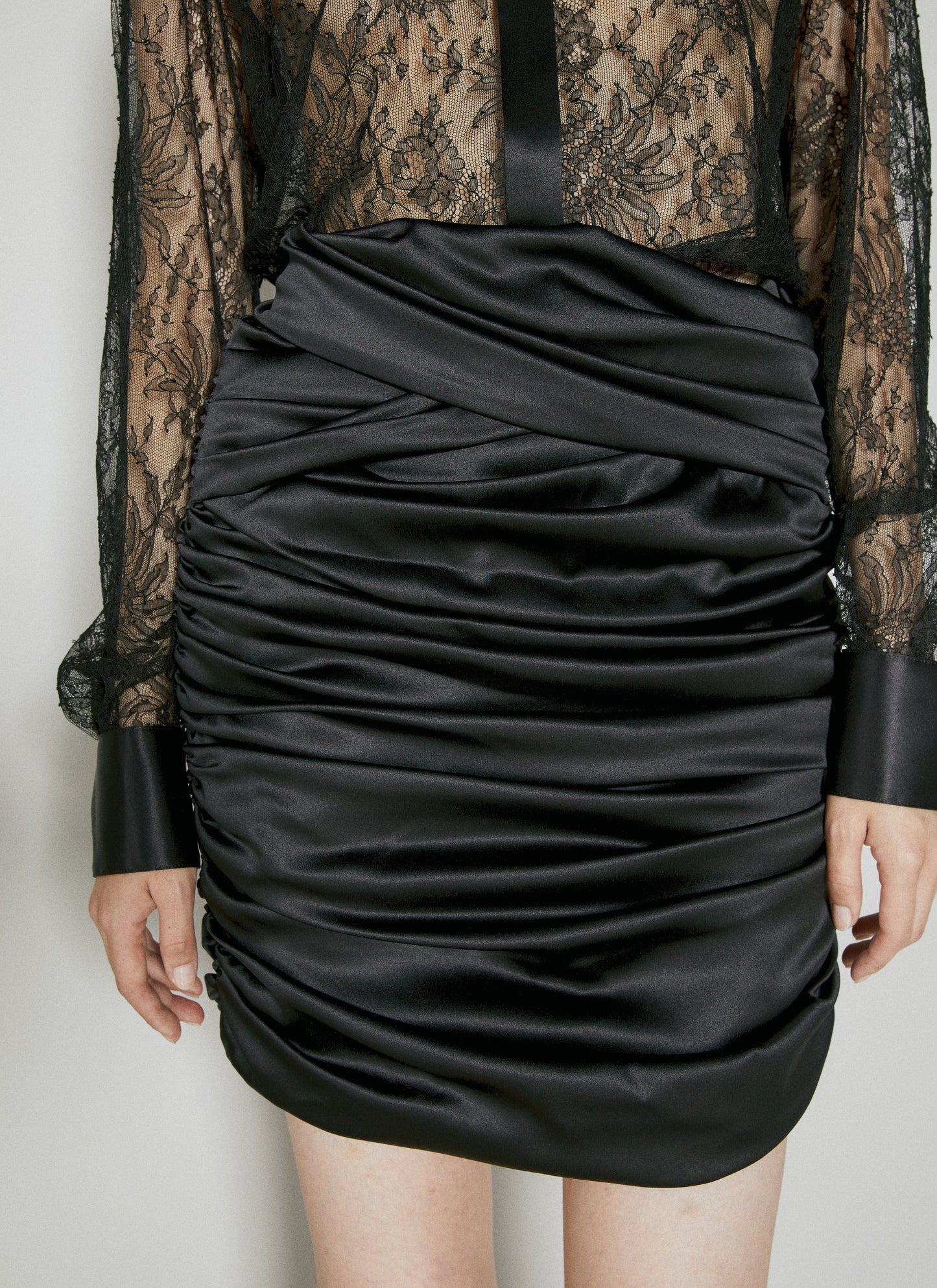 Dolce & Gabbana Women Ruched Silk Mini Skirt DOLCE & GABBANA