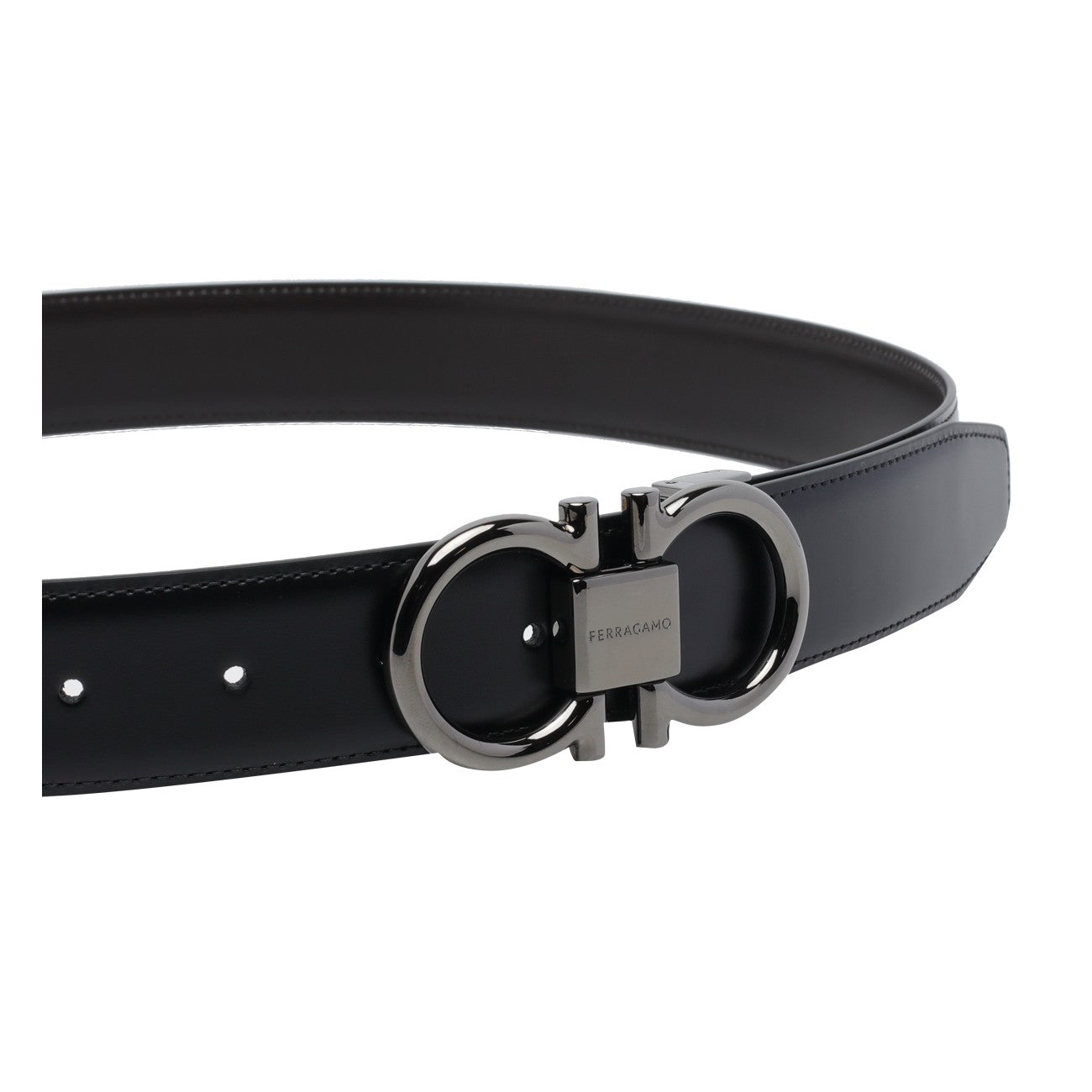 Ferragamo Men Double Adjustable Gancini Belt FERRAGAMO