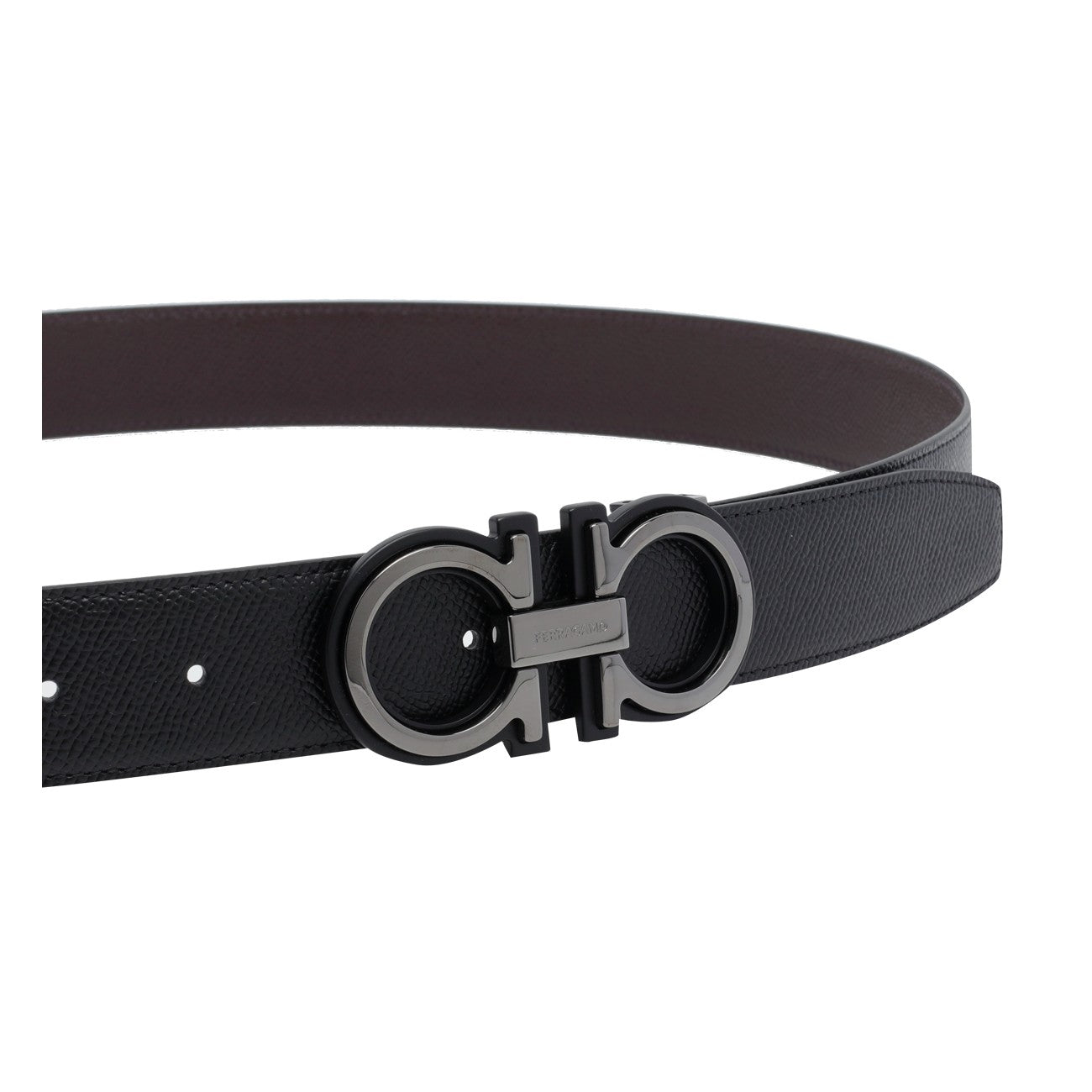 Ferragamo Men Double Adjustable Gancini Belt FERRAGAMO