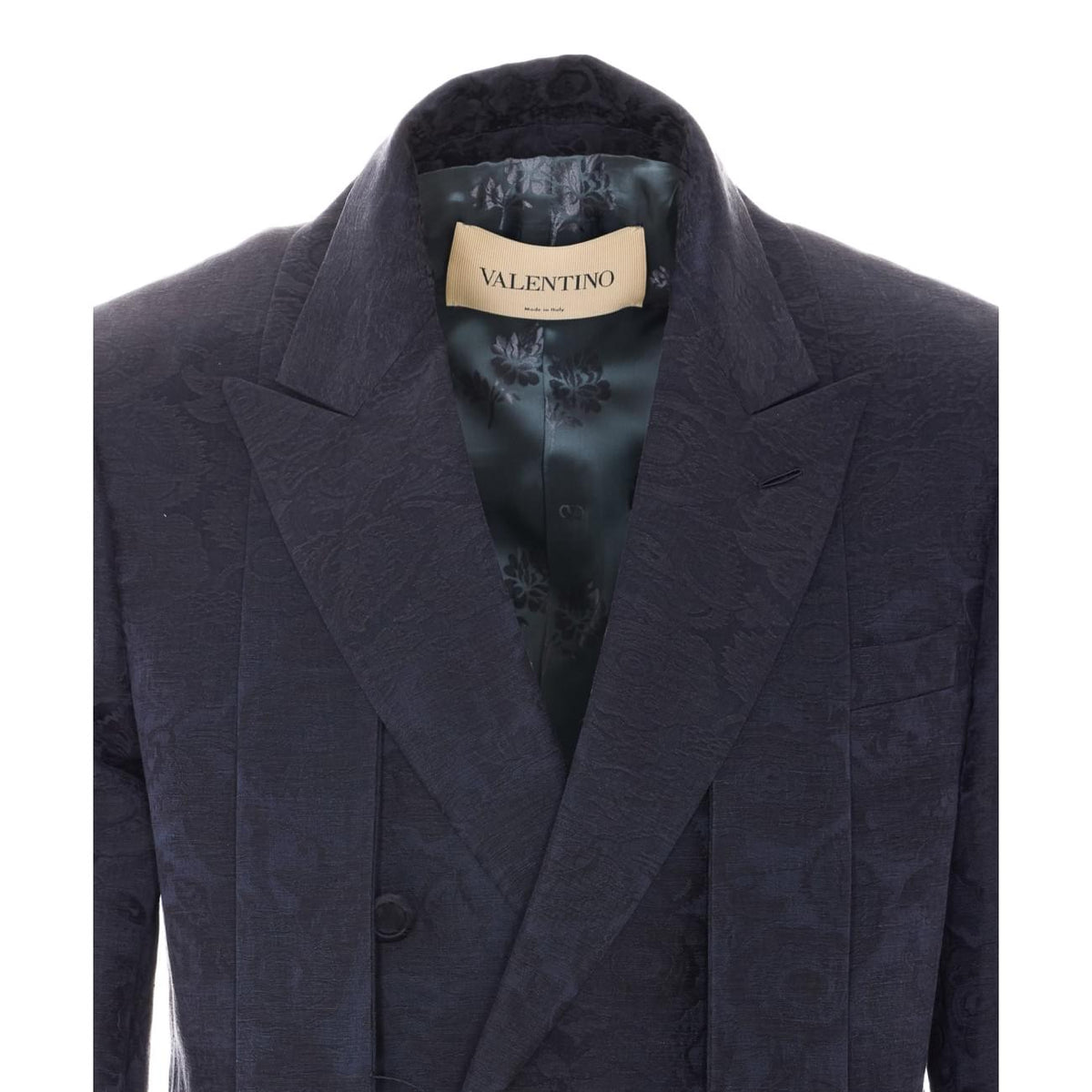 Valentino Garavani Men Double Breasted Jacket With Fringed Scarf VALENTINO GARAVANI