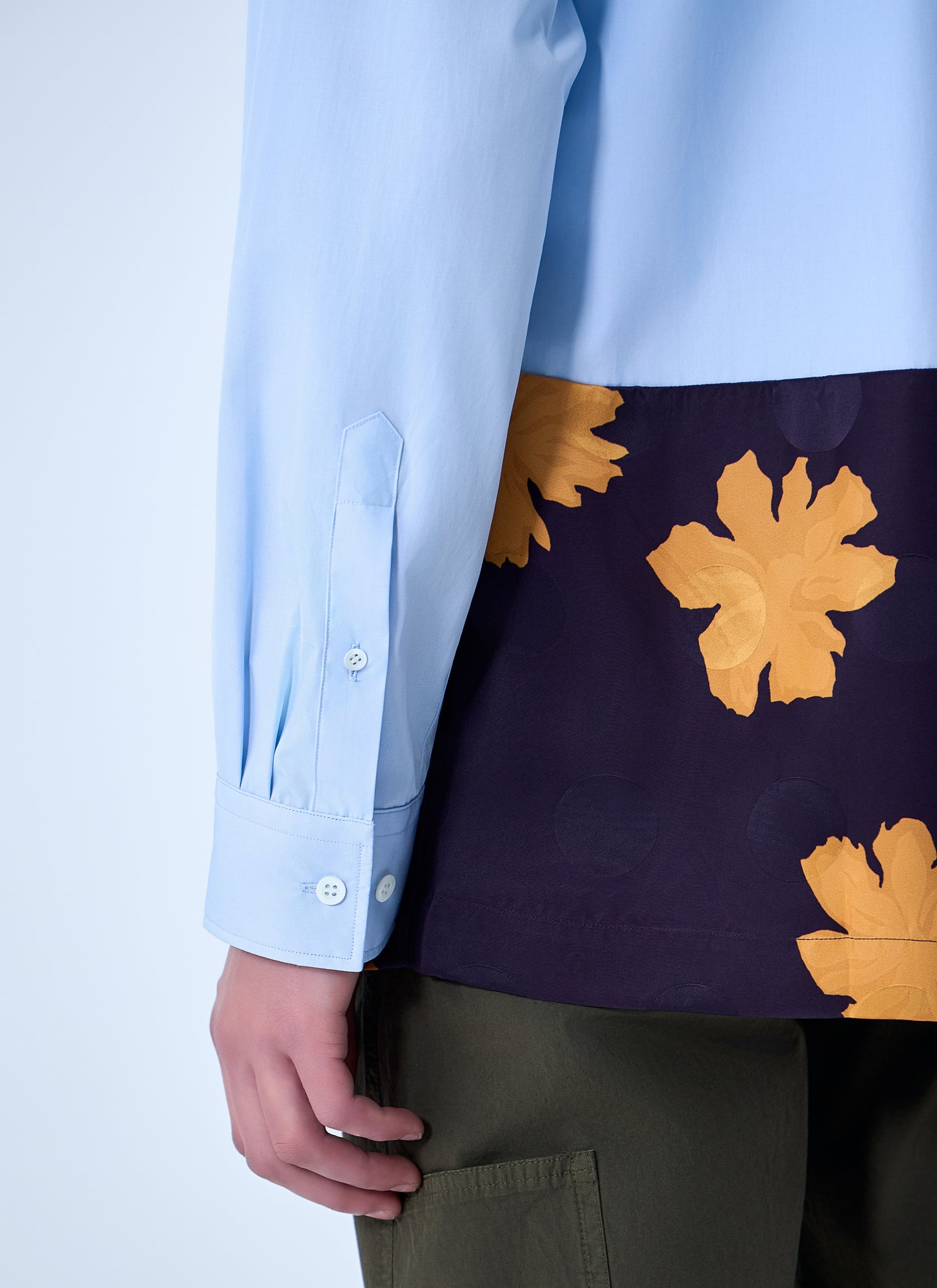 Dries Van Noten Men Contrast Cotton Shirt DRIES VAN NOTEN