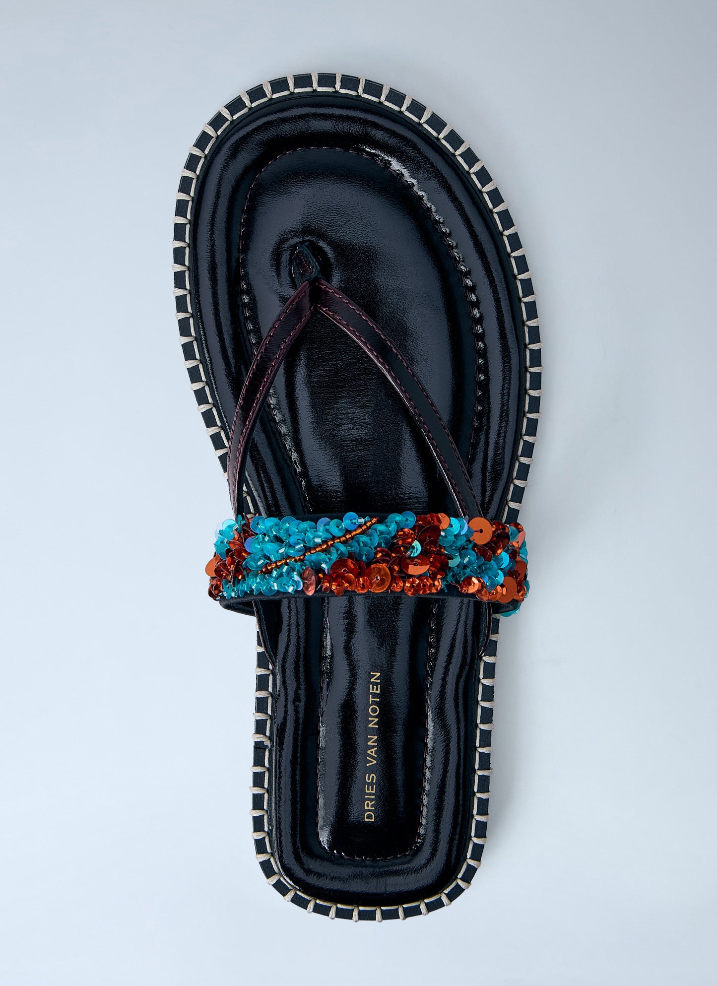 Dries Van Noten Women Embellished Whipstitched Leather Sandals DRIES VAN NOTEN