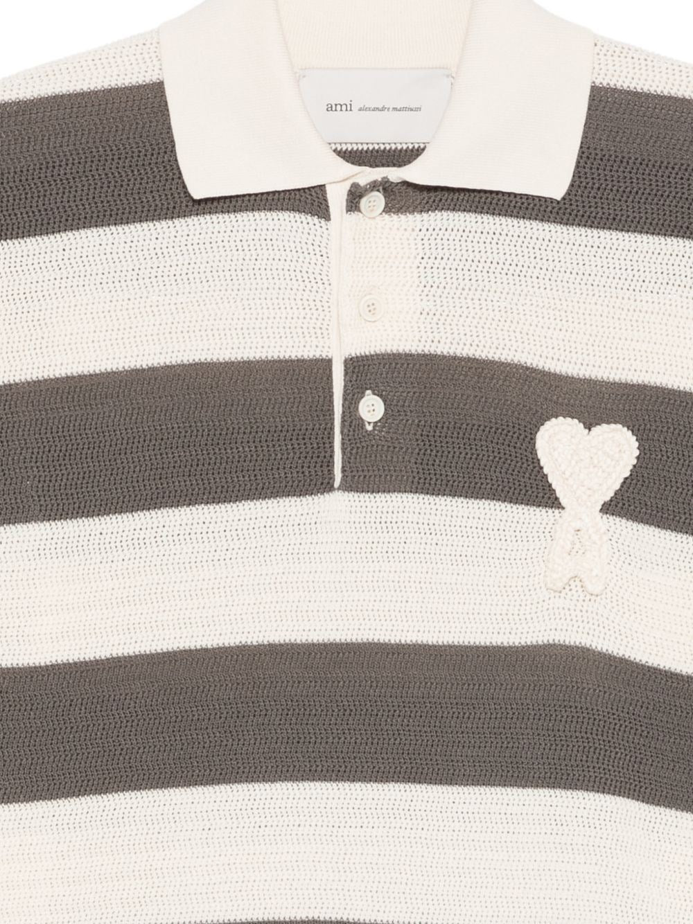 Ami Women Short Sleeves Polo With Ami De Coeur Patch AMI PARIS