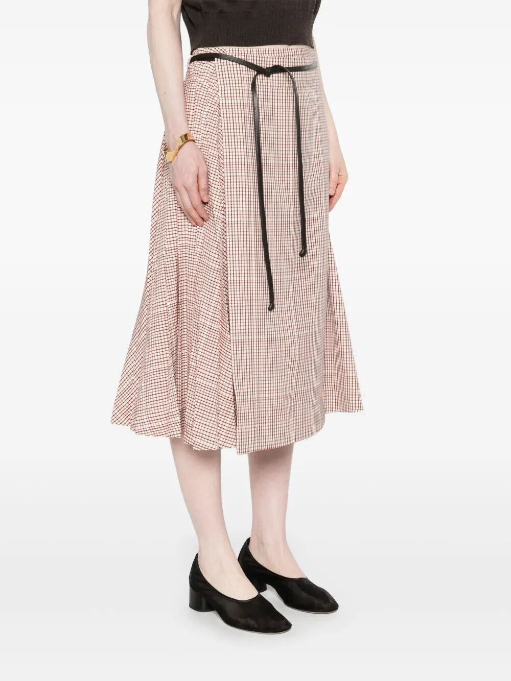 Bottega Veneta Women Checked Midi Skirt BOTTEGA VENETA