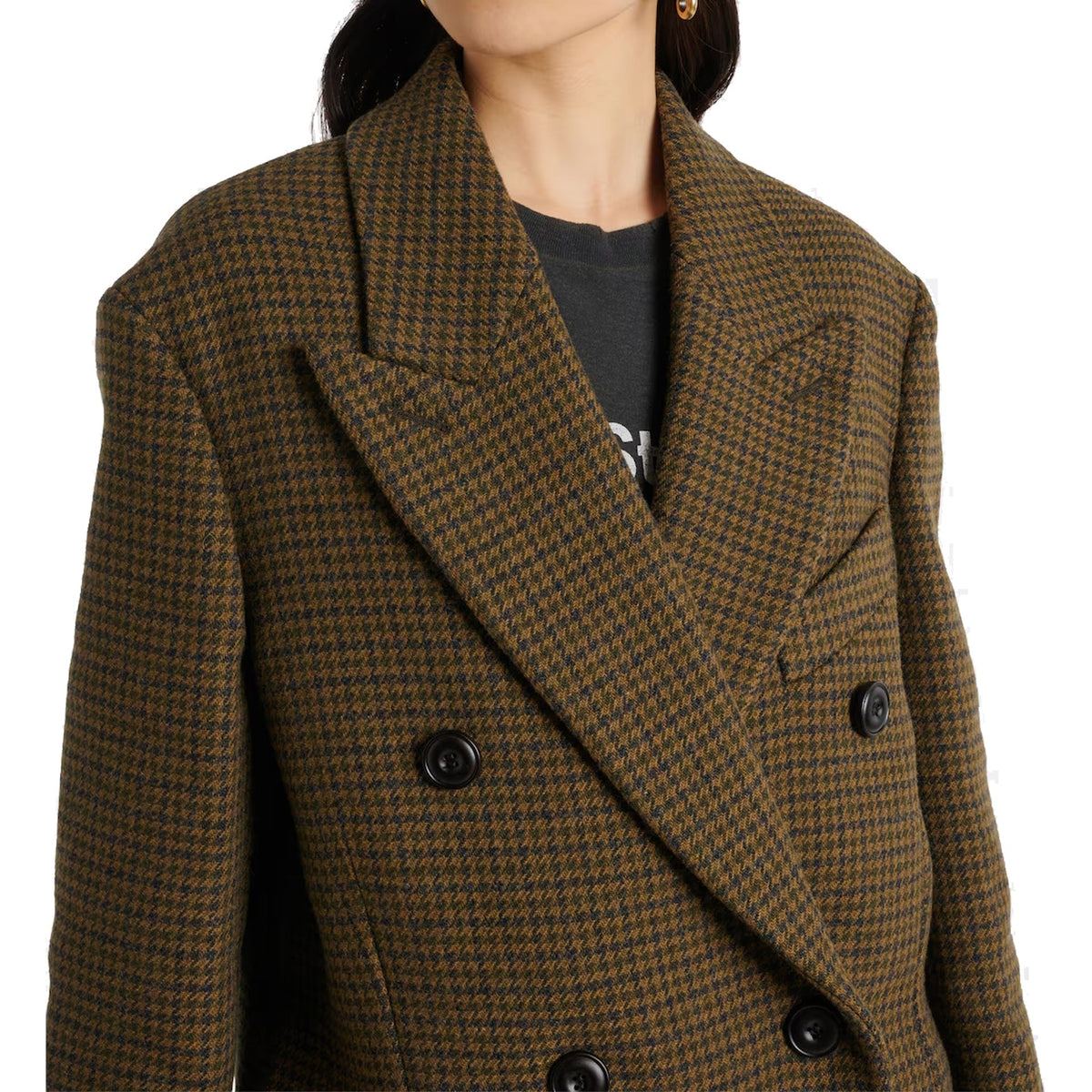 Acne Studios Checked Double-Breasted Wool Blend Coat Women ACNE STUDIOS
