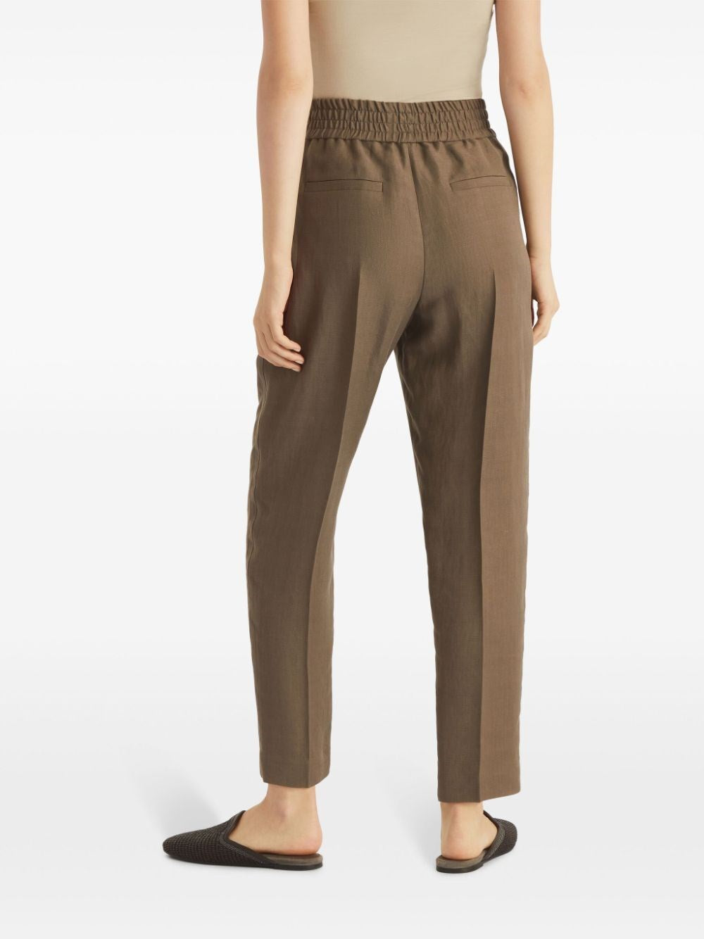 Brunello Cucinelli Women Viscose And Linen Fluid Twill Baggy Pull-On Pants BRUNELLO CUCINELLI