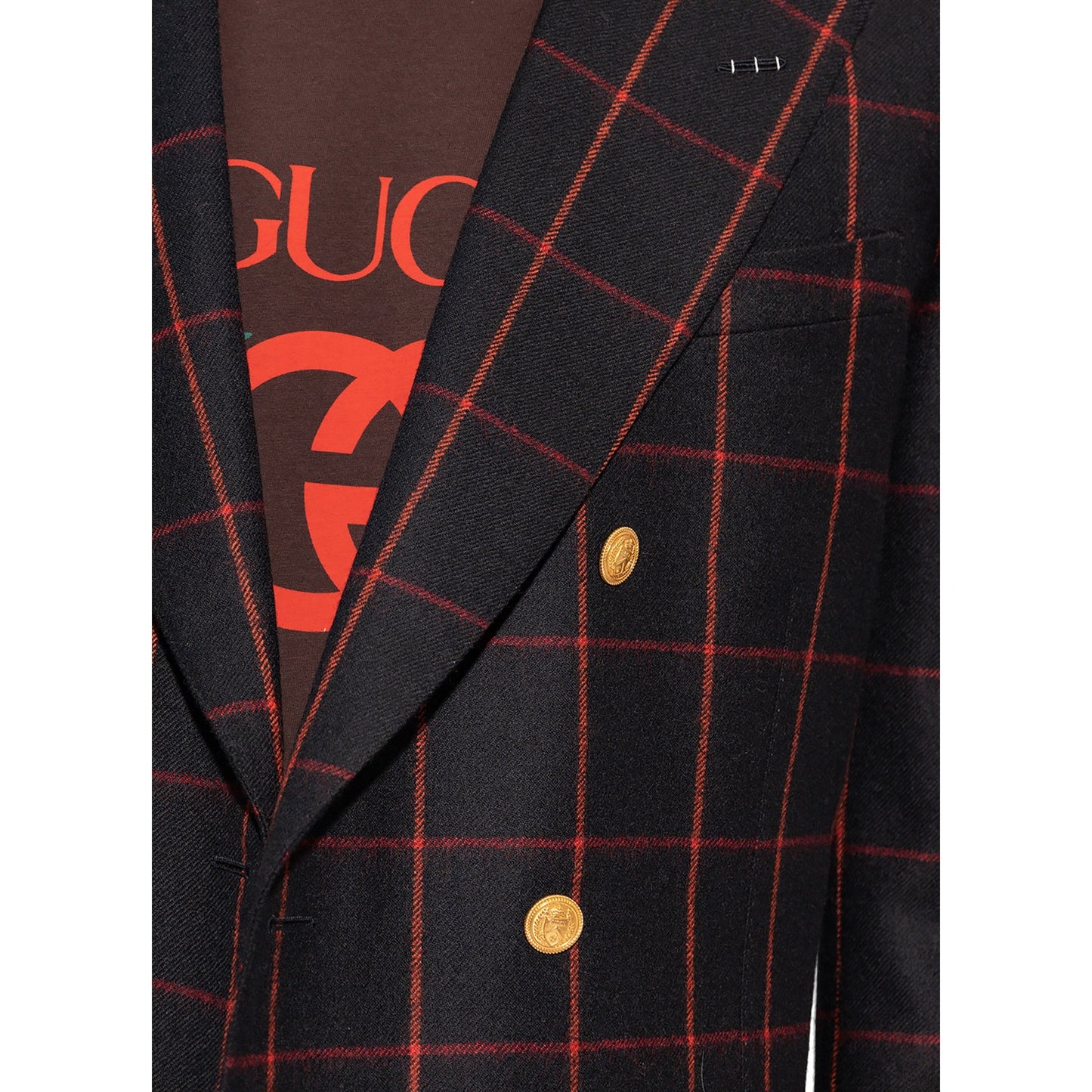 Gucci Wool Checked Blazer Men GUCCI
