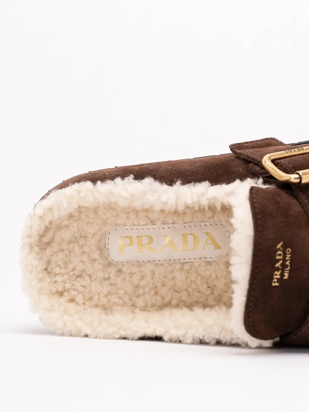 Prada Women Suede And Shearling Mules PRADA