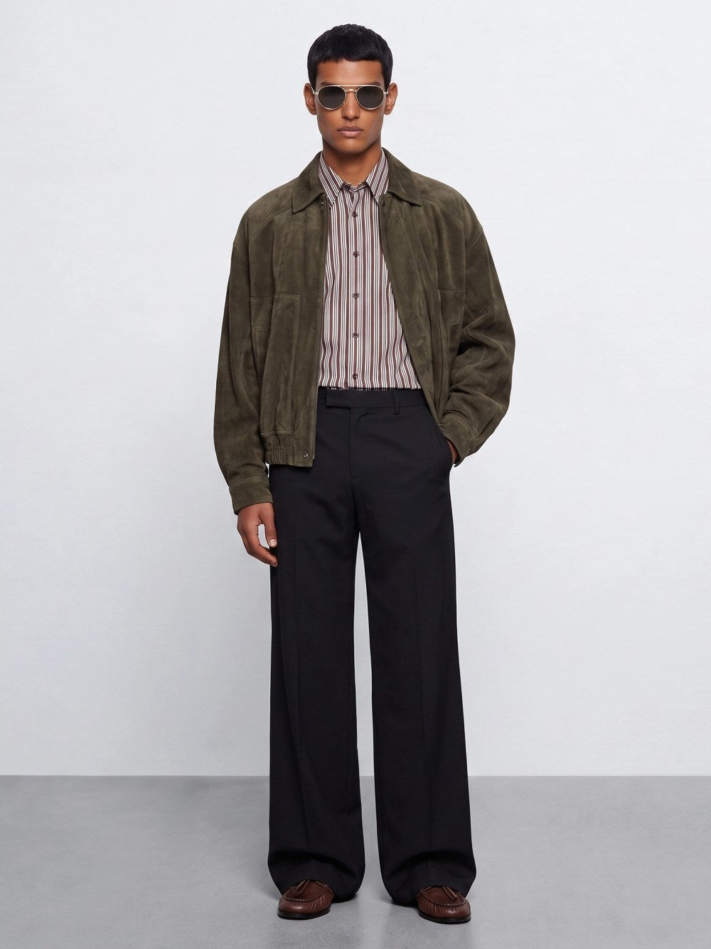 Saint Laurent Men Vintage Split Leather Bomber Jacket SAINT LAURENT