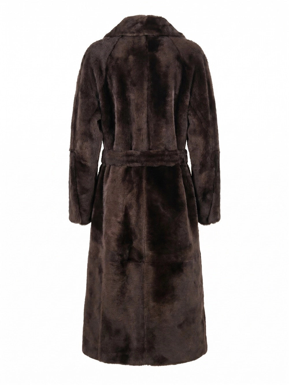 Brunello Cucinelli Women Shearling Coat Whit Belt BRUNELLO CUCINELLI
