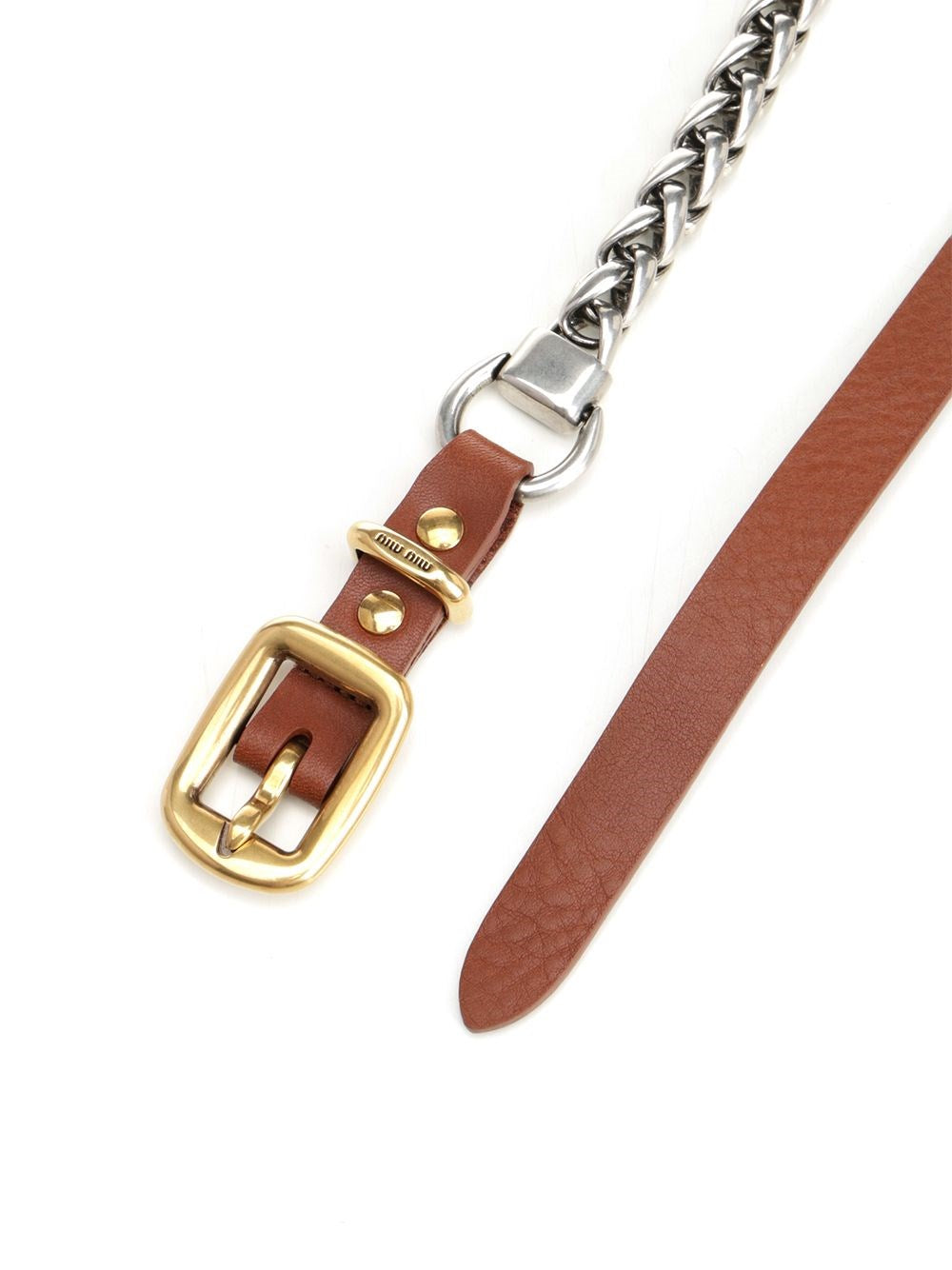 Miu Miu Women Leather Belt With Chain MIU MIU