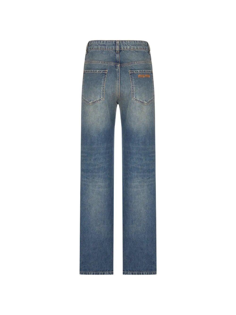 Miu Miu Women Five-Pocket Denim Trousers MIU MIU