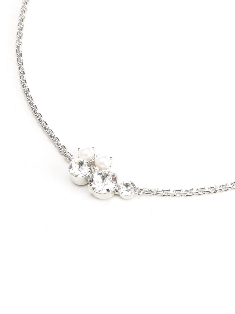 Givenchy Women Crystal Pearl Mixed Silvery S Necklace GIVENCHY