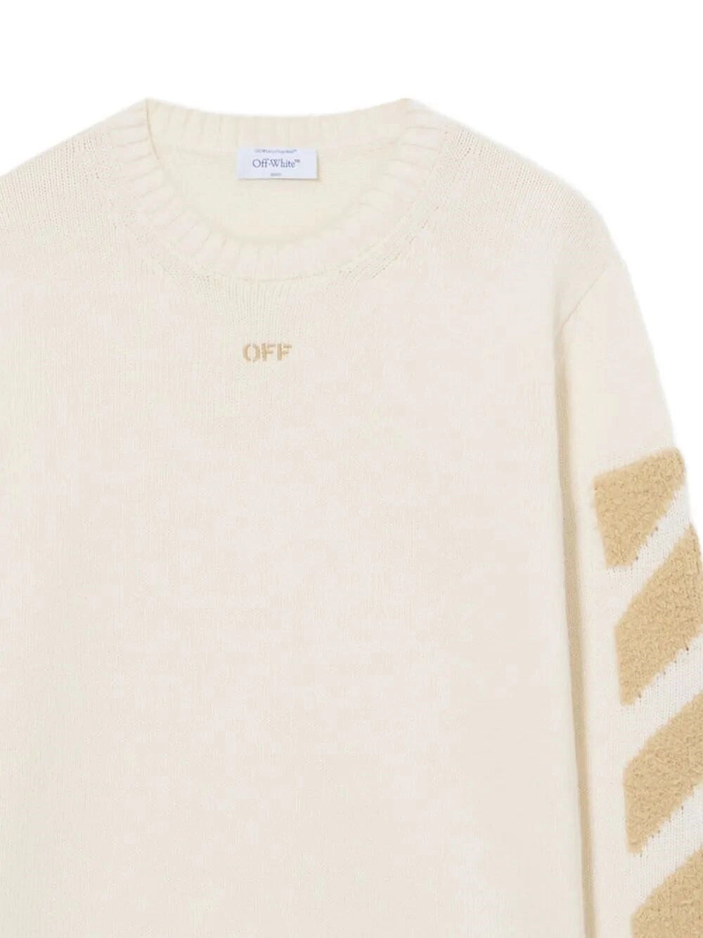 Off White Men `Diag Fuzzy` Crew Neck Sweater OFF-WHITE